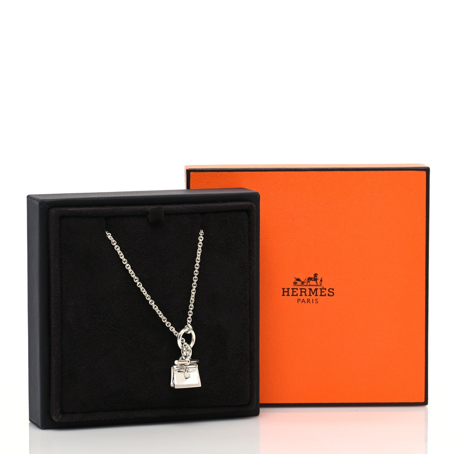 Hermes Sterling Silver Kelly Charm Pendant Necklace 4 of 4