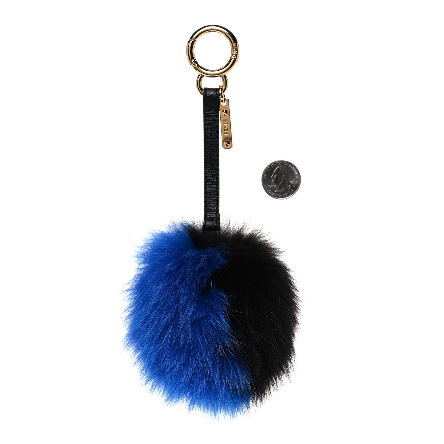 Fox Fur M ABCharm Bag Charm Black Blue