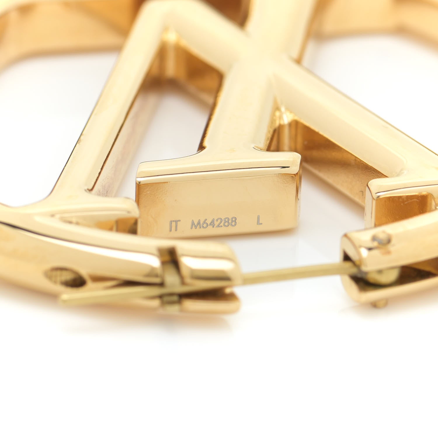 Louis Vuitton Metal Louise Hoop Earrings Gold 4 of 6