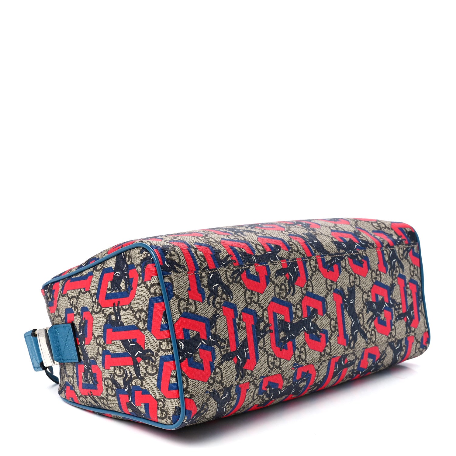 Gucci GG Supreme Monogram Wolves Print Childrens Shoulder Bag Beige Red 3 of 12