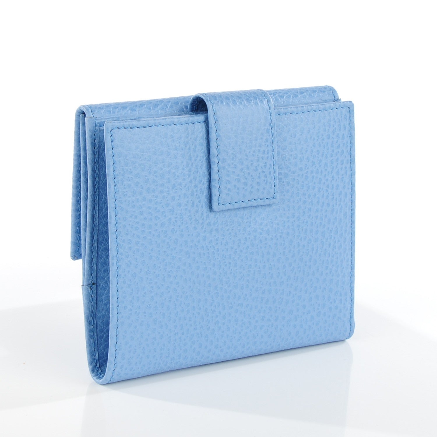 Gucci Dollar Calfskin Swing French Flap Wallet Mineral Blue 3 of 8