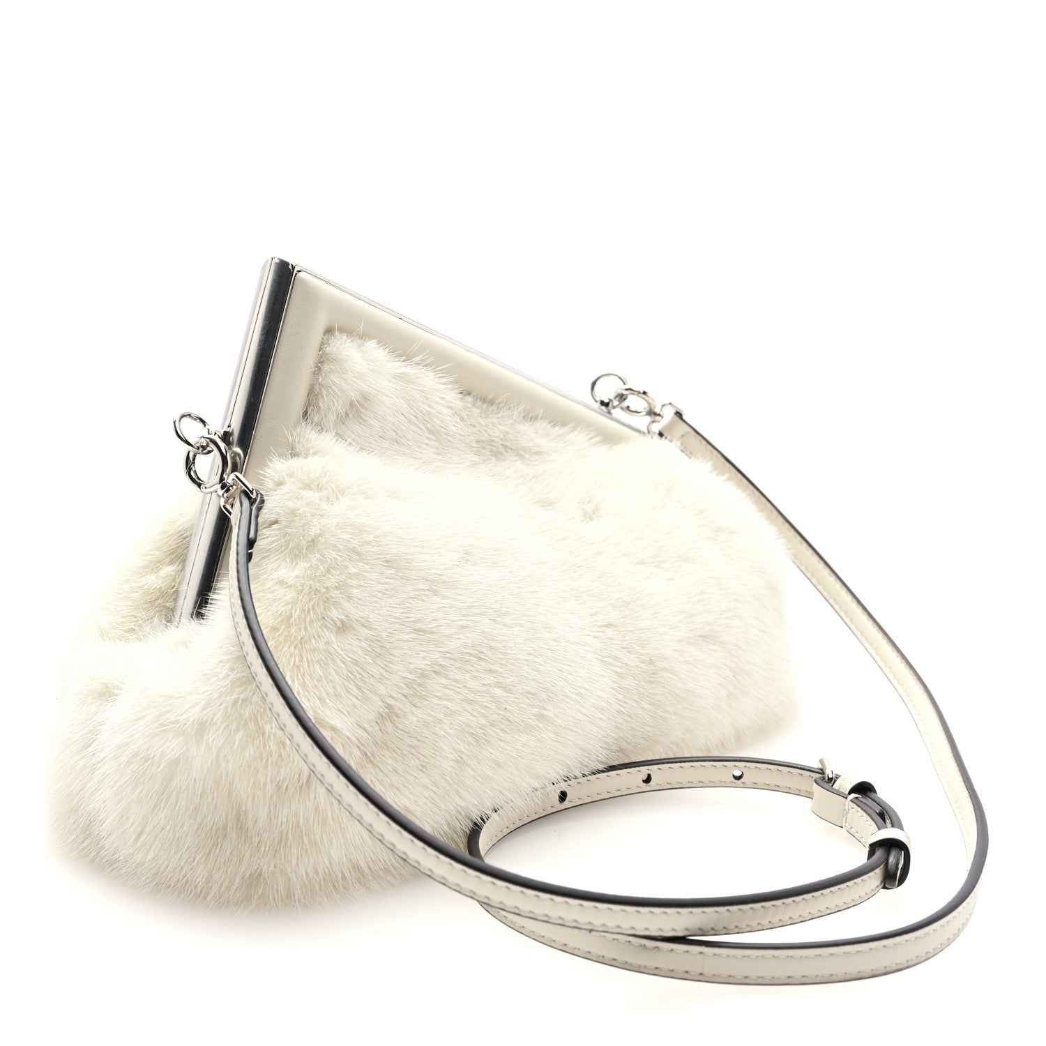 Fendi Mink Shiny Nappa Small Fendi First Latte Palladio 3 of 10