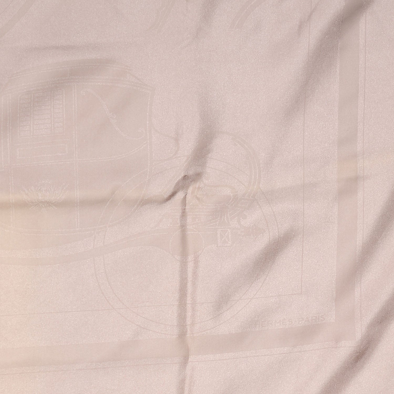 Hermes Silk Carriage Scarf 90 Beige 3 of 5