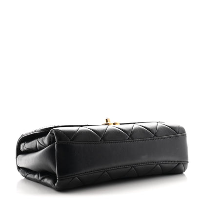 Chanel Lambskin Quilted CC Crystal Logo Chain Flap Black 4 of 11