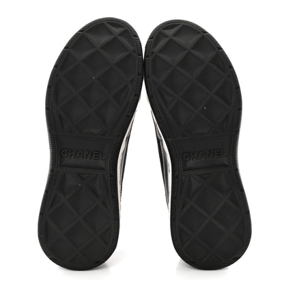 Chanel Velvet Calfskin Mixed Fibers CC Sneakers 37 Black 6 of 16