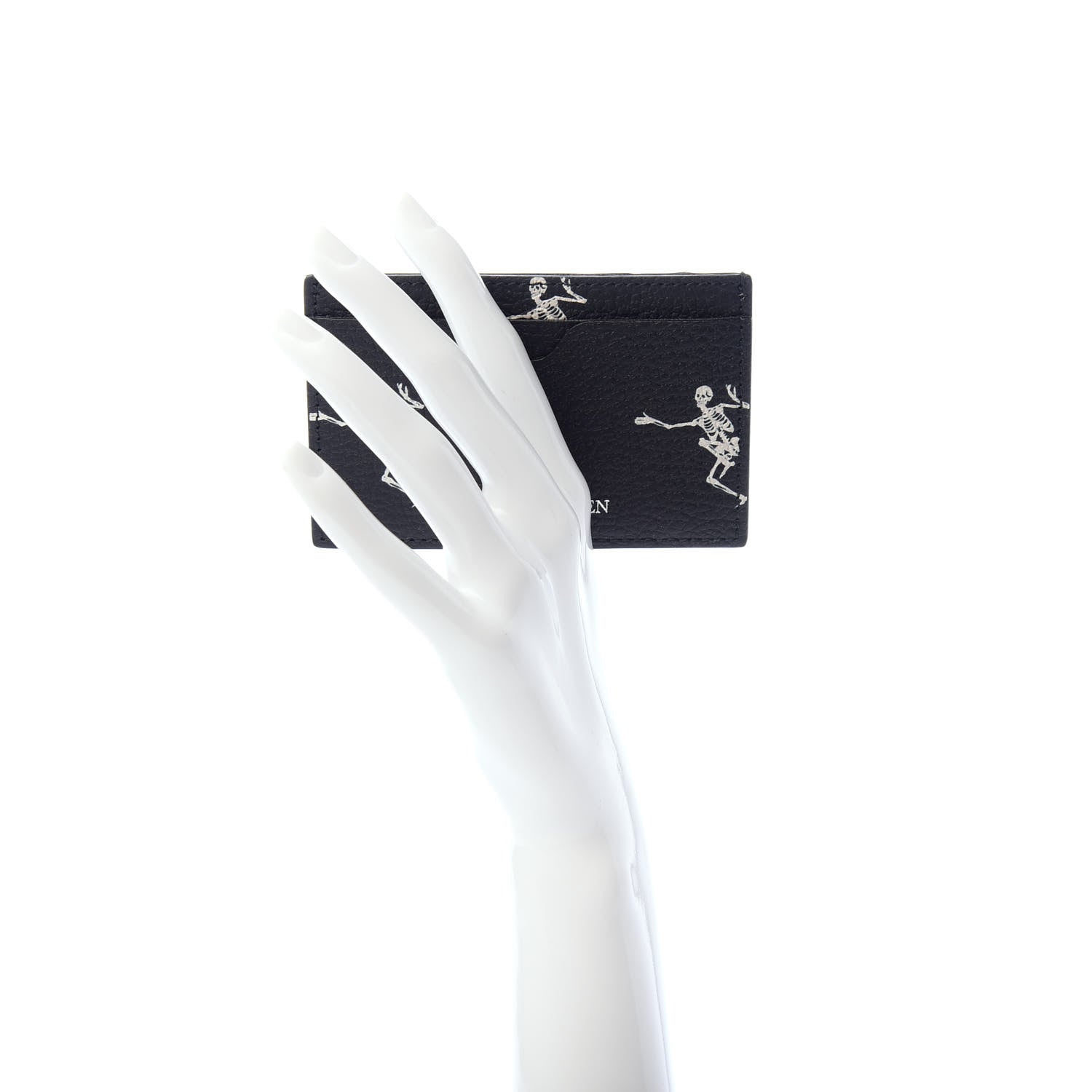Alexander McQueen Calfskin Dancing Skeleton Card Holder Black 2 of 6