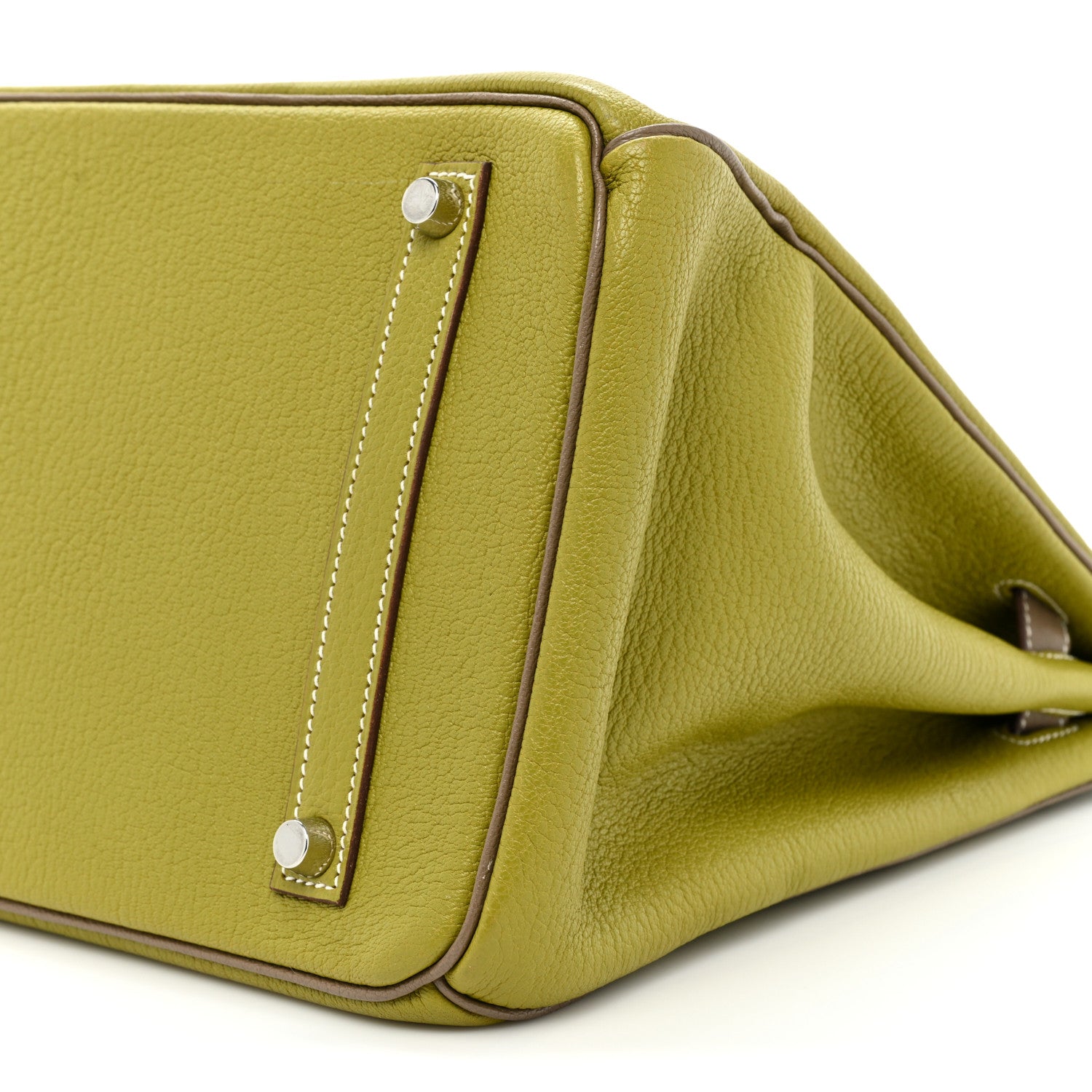 Hermes Chevre de Coromandel Horseshoe Birkin 35 Vert Anis Etoupe 8 of 13