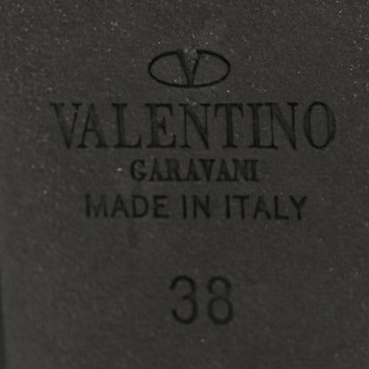 Valentino Garavani Calfskin Nappa Rockstud Ankle Strap 100mm Pumps 38 Black 7 of 11