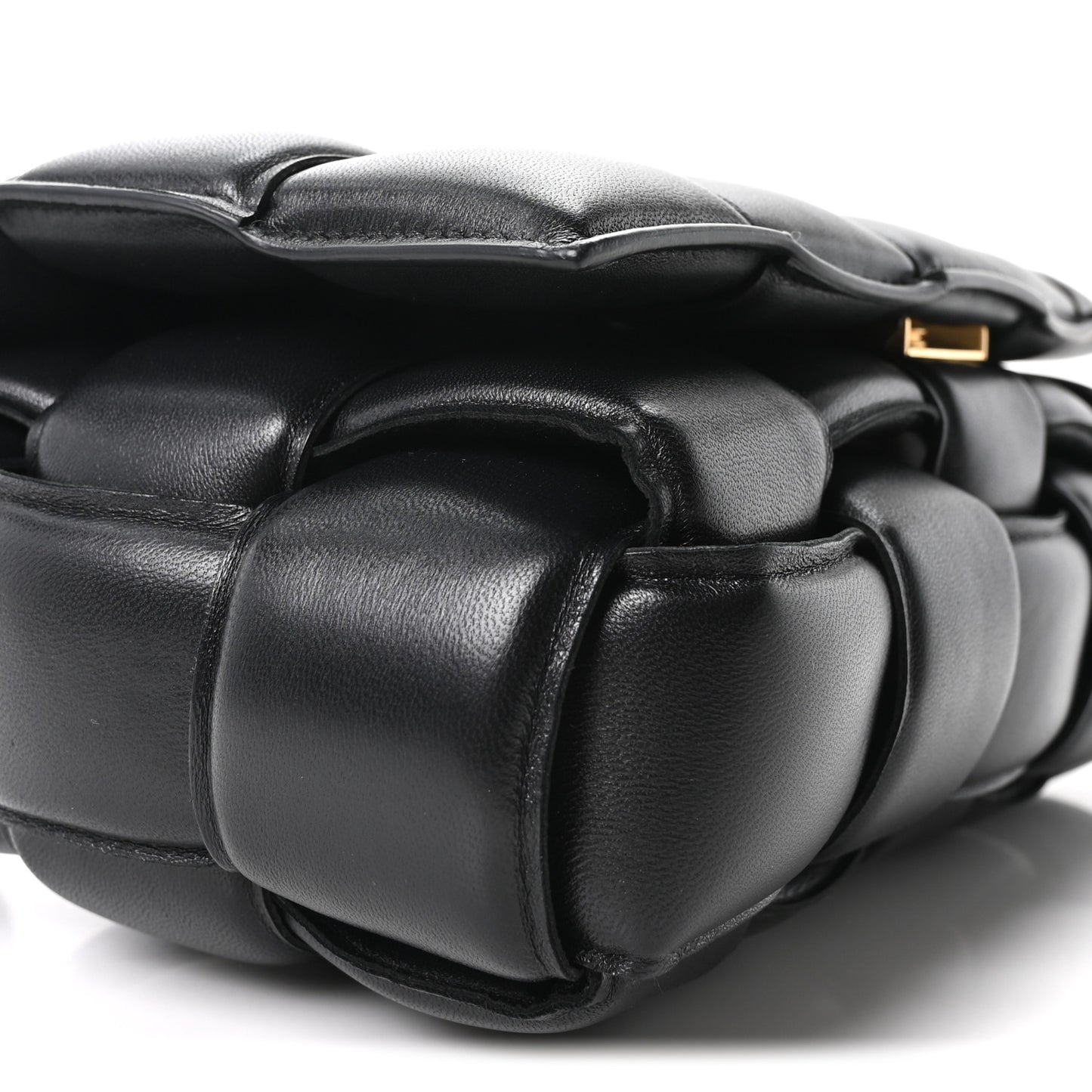 Nappa Maxi Intreccio Padded Cassette Crossbody Bag Black Black