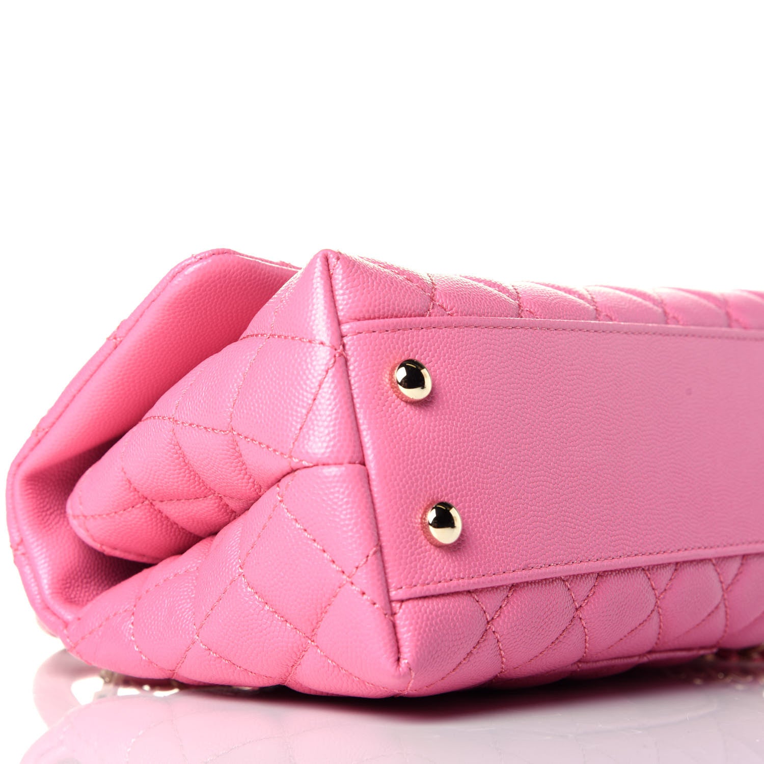 Chanel Caviar Lizard Embossed Quilted Mini Coco Handle Flap Pink 8 of 9