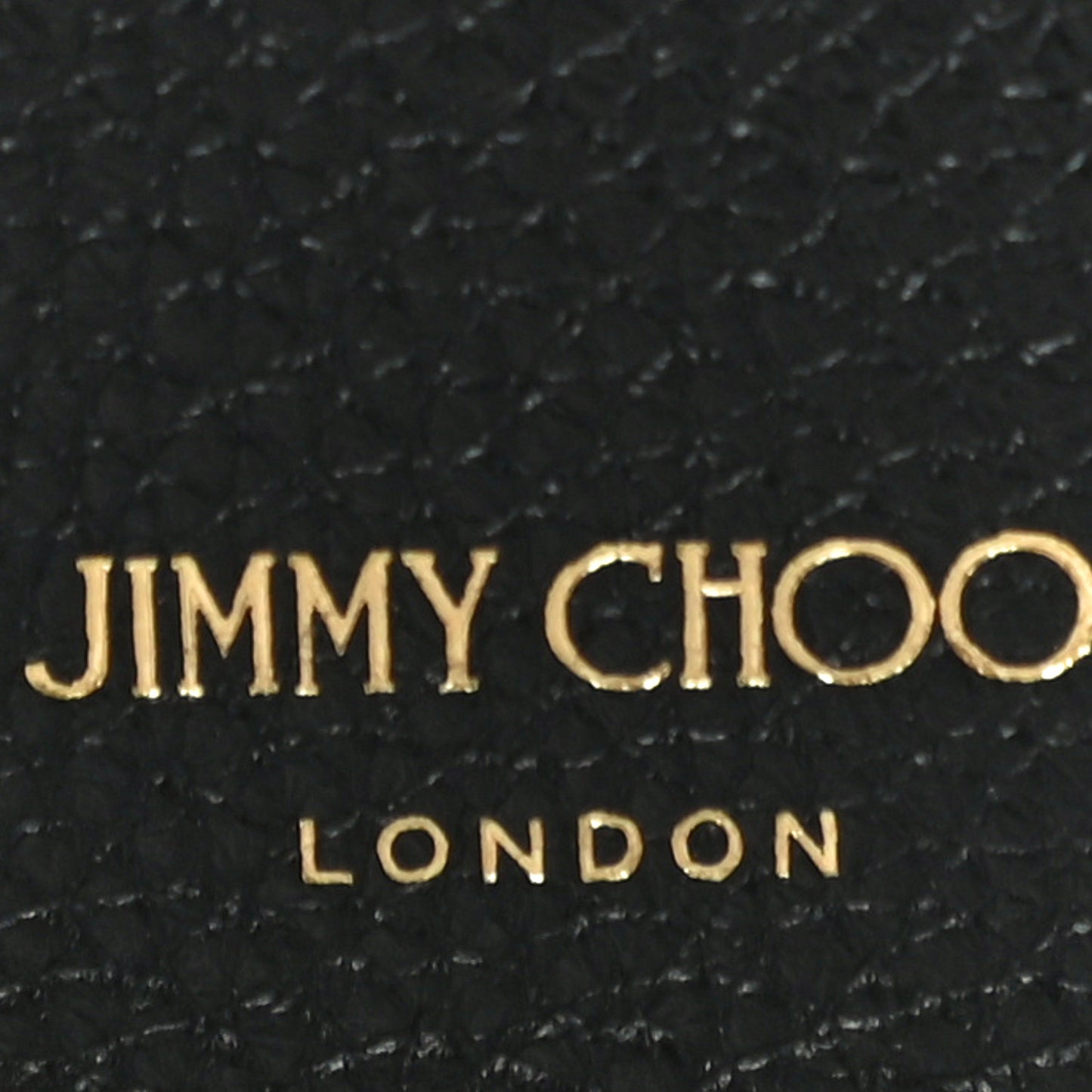 Calfskin Logo Embossed Card Holder On Chain Black