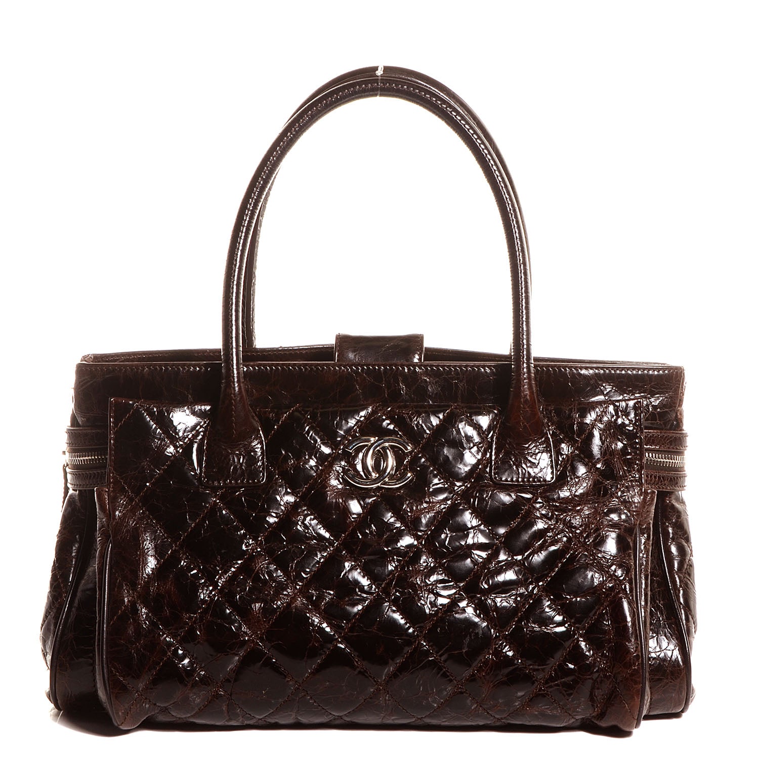 Chanel Glazed Calfskin Small New Portobello Dark Brown 1 of 7