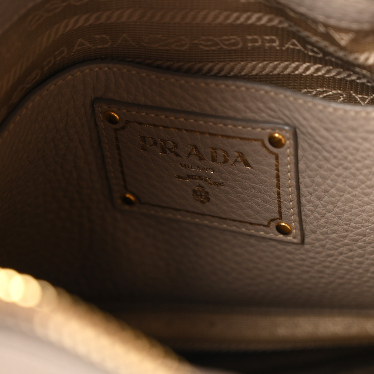 Prada Vitello Daino Shoulder Bag Pomice 6 of 10