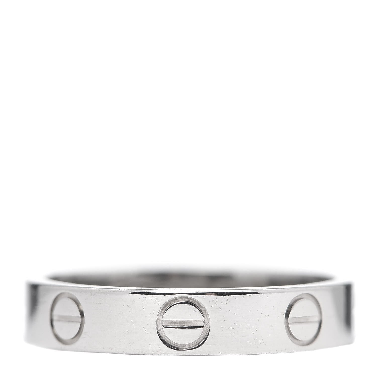 Cartier 18K White Gold 3.5mm LOVE Wedding Band Ring 50 5.25 3 of 5