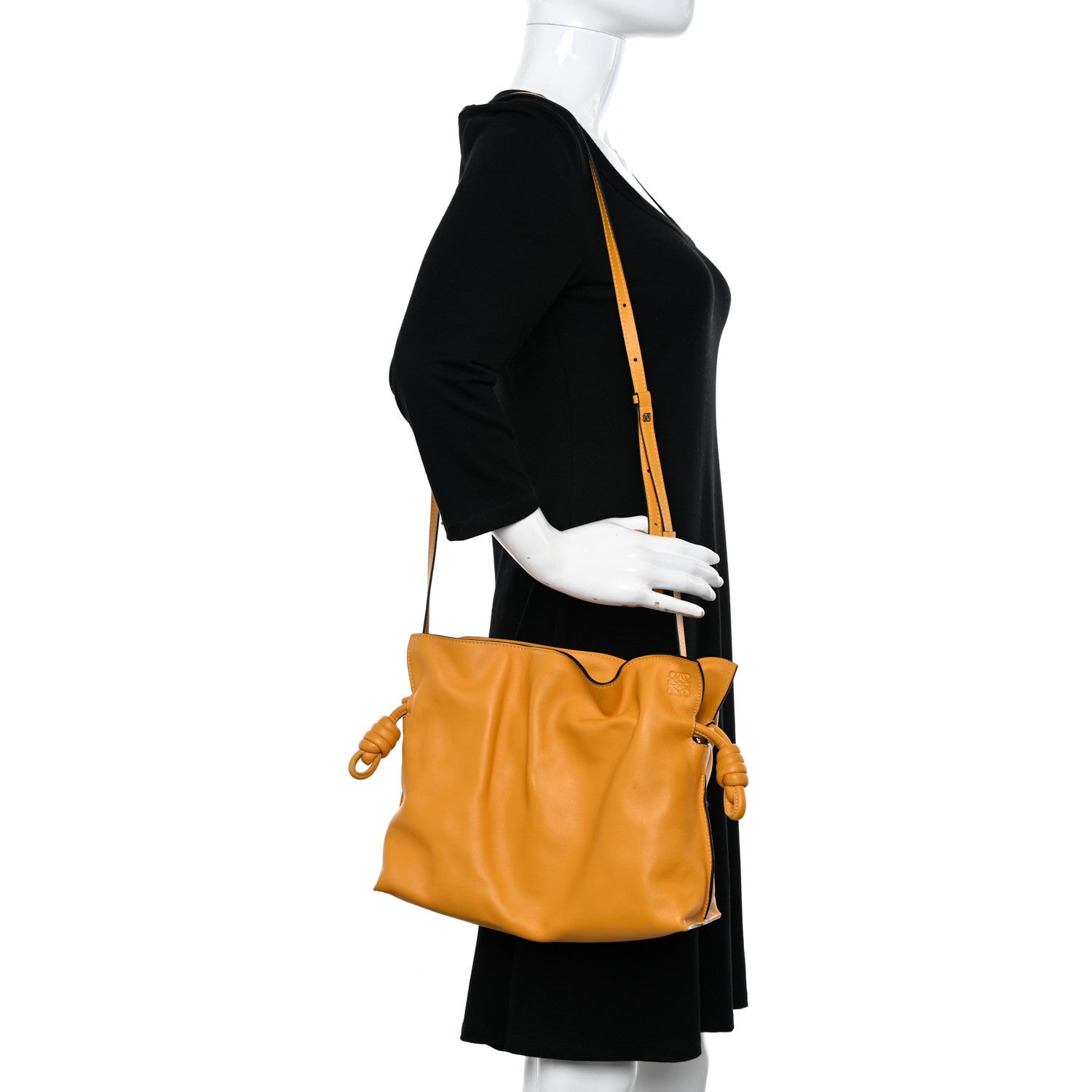 Loewe Nappa Medium Flamenco Knot Bag Mustard 2 of 9