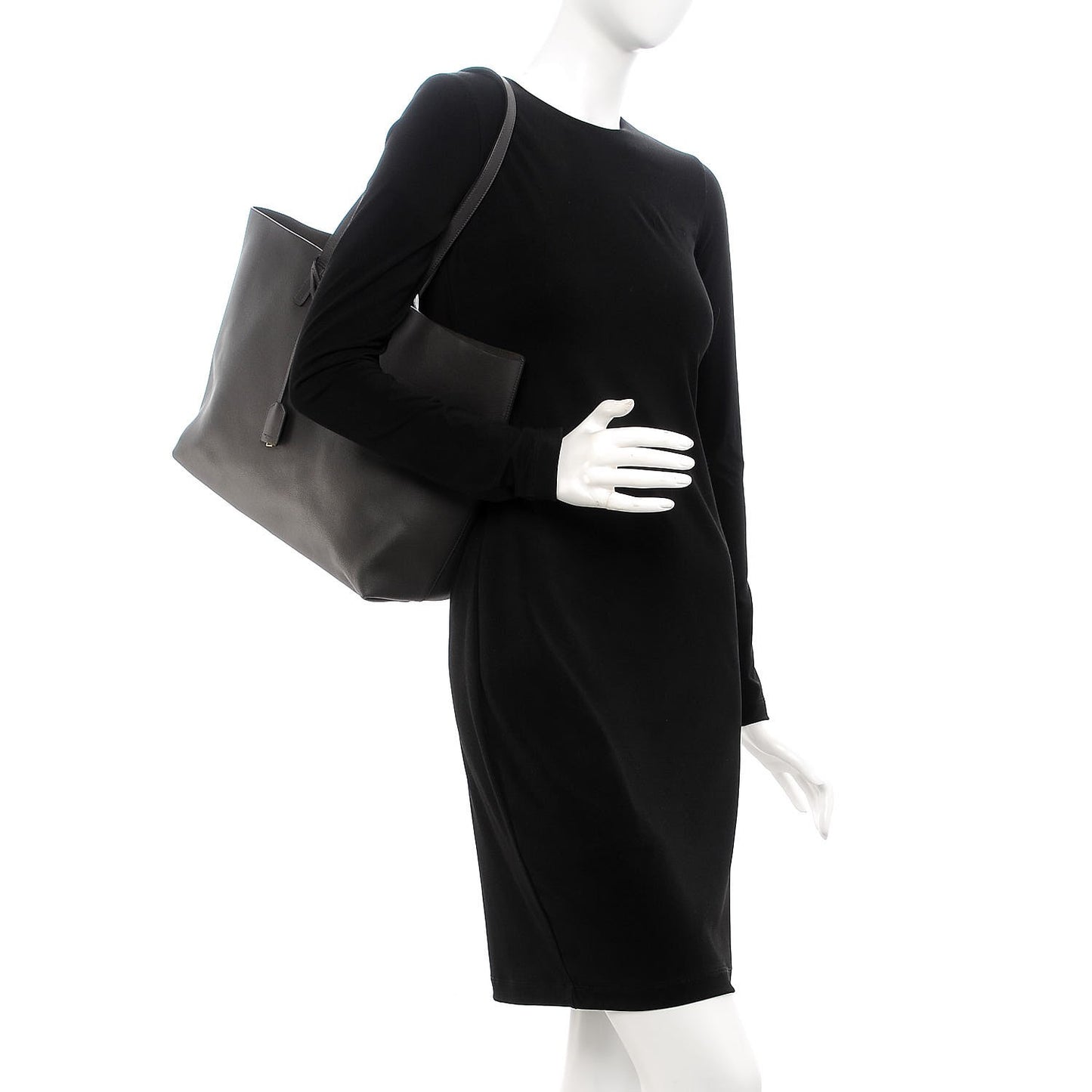 Calfskin Large Shopping Tote Storm