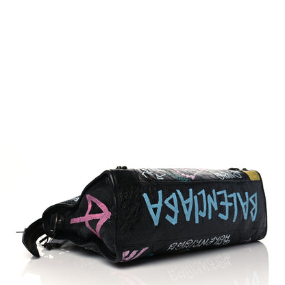 Balenciaga Agneau Graffiti All Over Classic Hardware City Black Multicolor 4 of 10