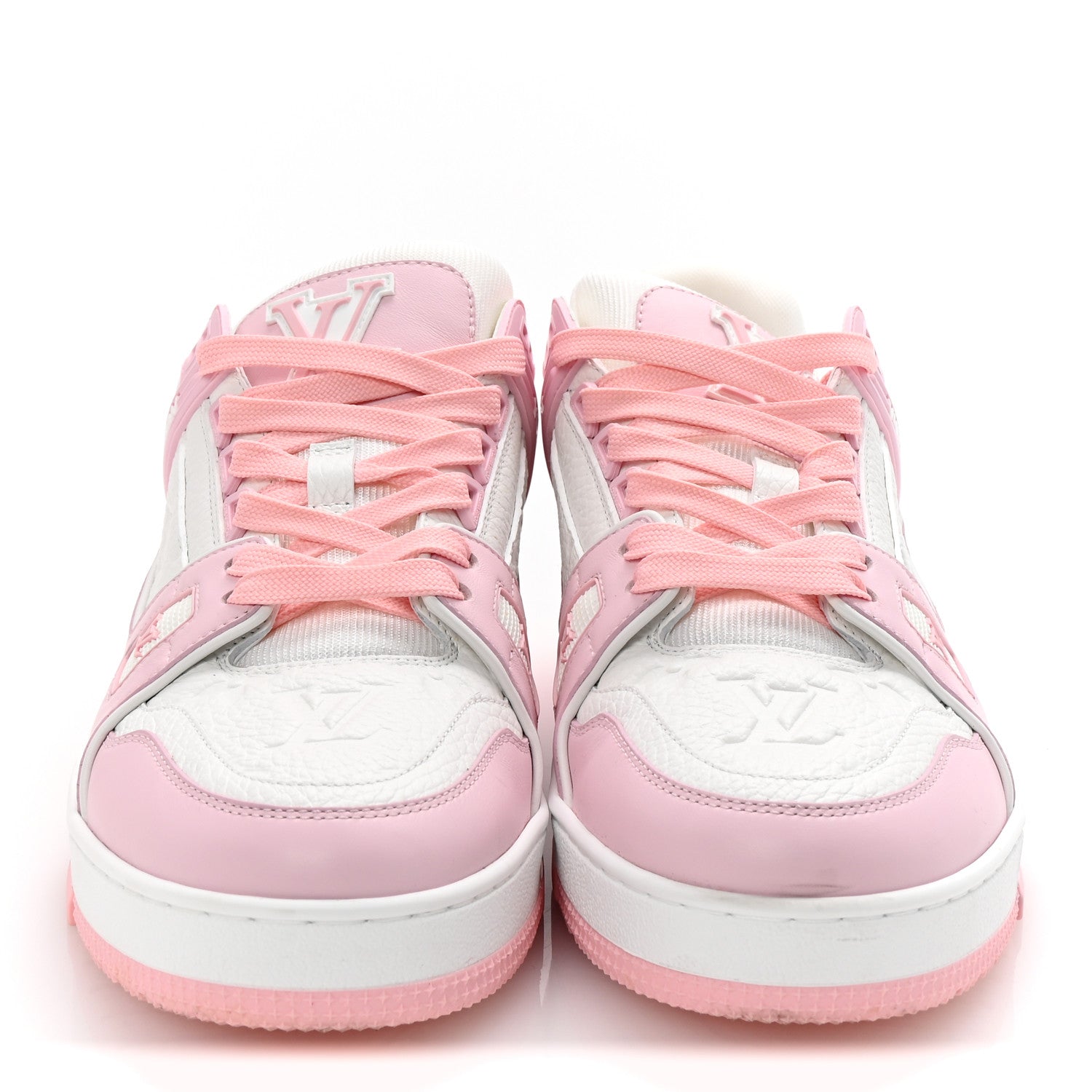 Louis Vuitton Calfskin Monogram Womens LV Trainer Sneakers 39.5 Light Pink 3 of 9