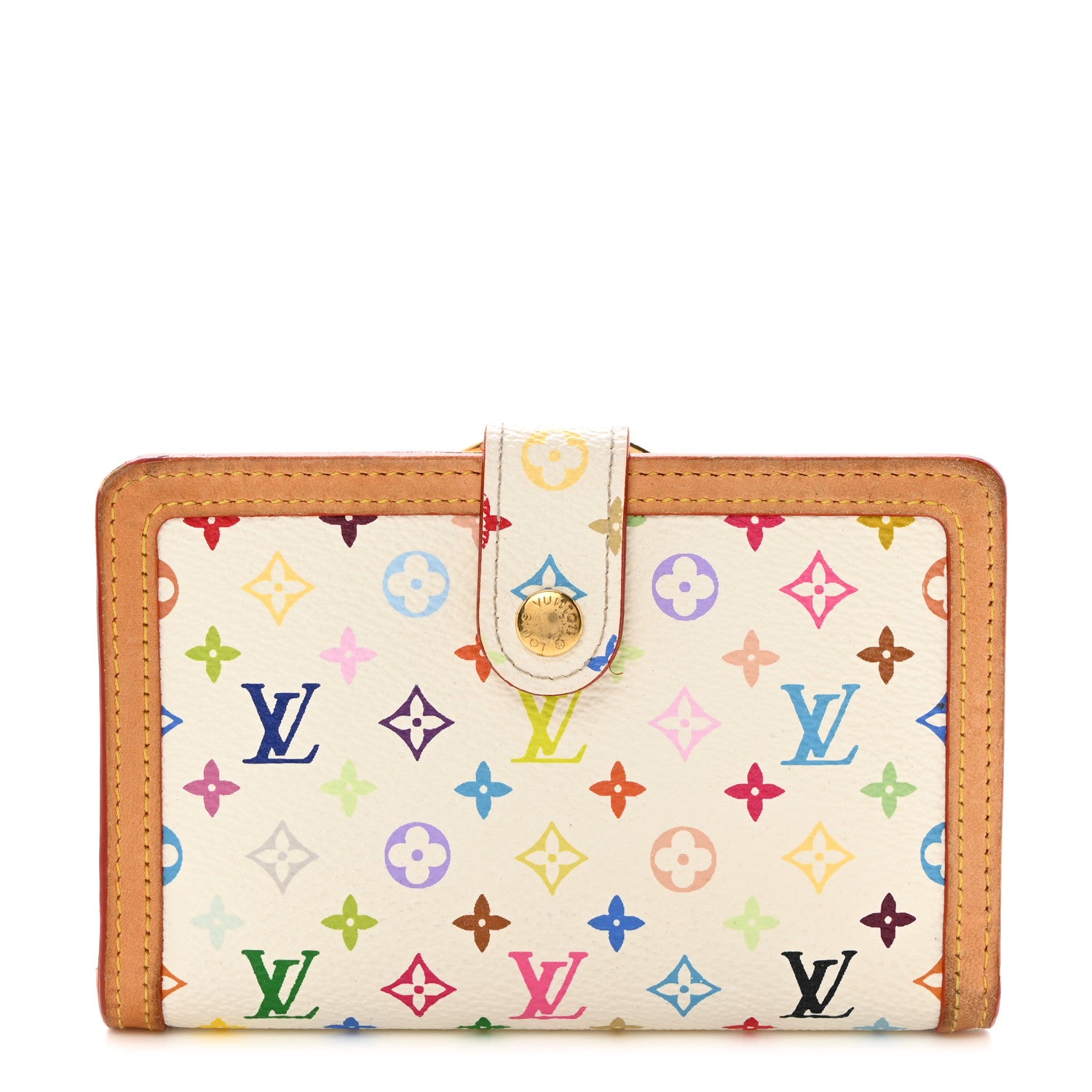 Louis Vuitton Monogram Multicolor French Purse Wallet White 1 of 12