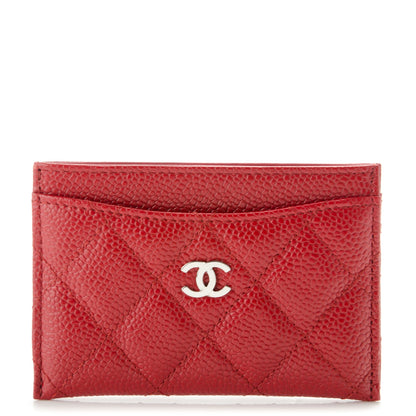 Chanel Caviar Quilted Card Holder Red 1 of 7