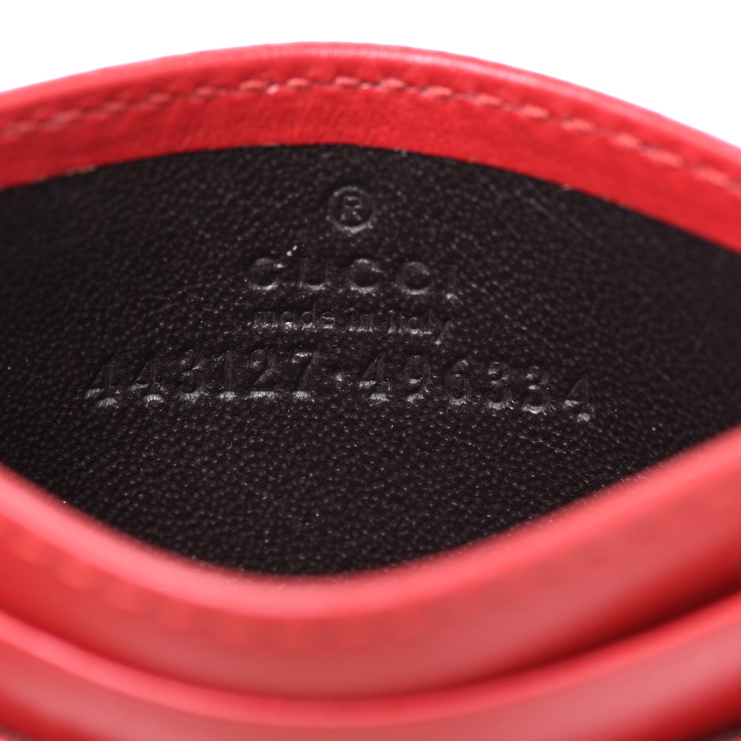 Gucci Calfskin Matelasse GG Marmont Card Holder Hibiscus Red 6 of 8