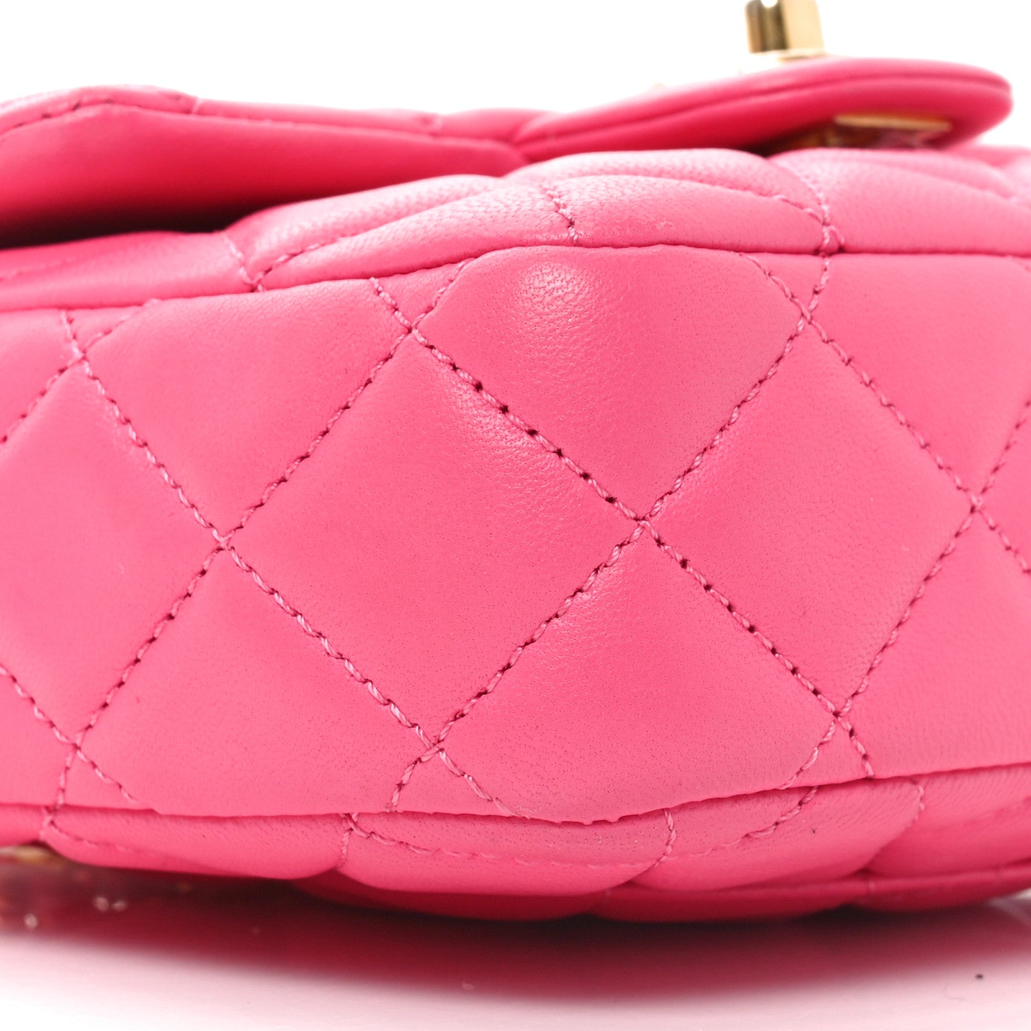 Chanel Lambskin Enamel Quilted Mini Coco Hearts Square Flap Pink 9 of 10