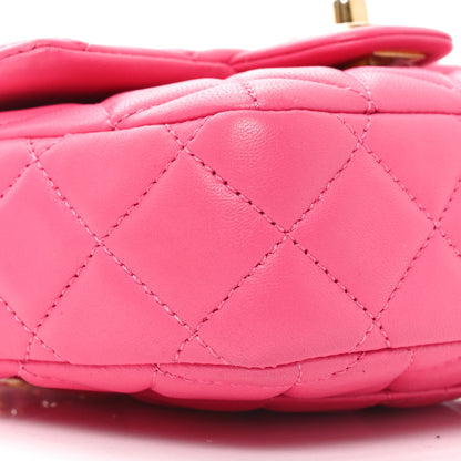 Chanel Lambskin Enamel Quilted Mini Coco Hearts Square Flap Pink 9 of 10