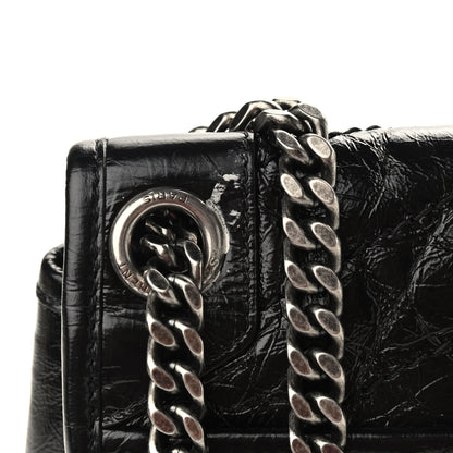 Saint Laurent Crinkled Calfskin Matelasse Monogram Medium Niki Chain Satchel Black 11 of 11