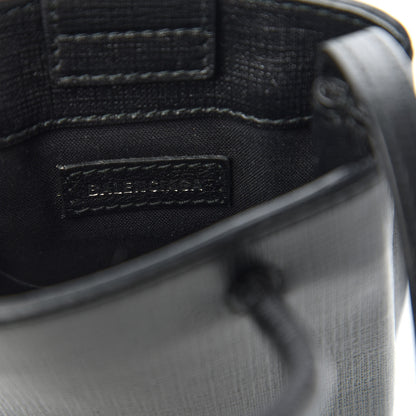 Balenciaga Squared Calfskin Logo Shopping Phone Holder Bag Black 8 of 10