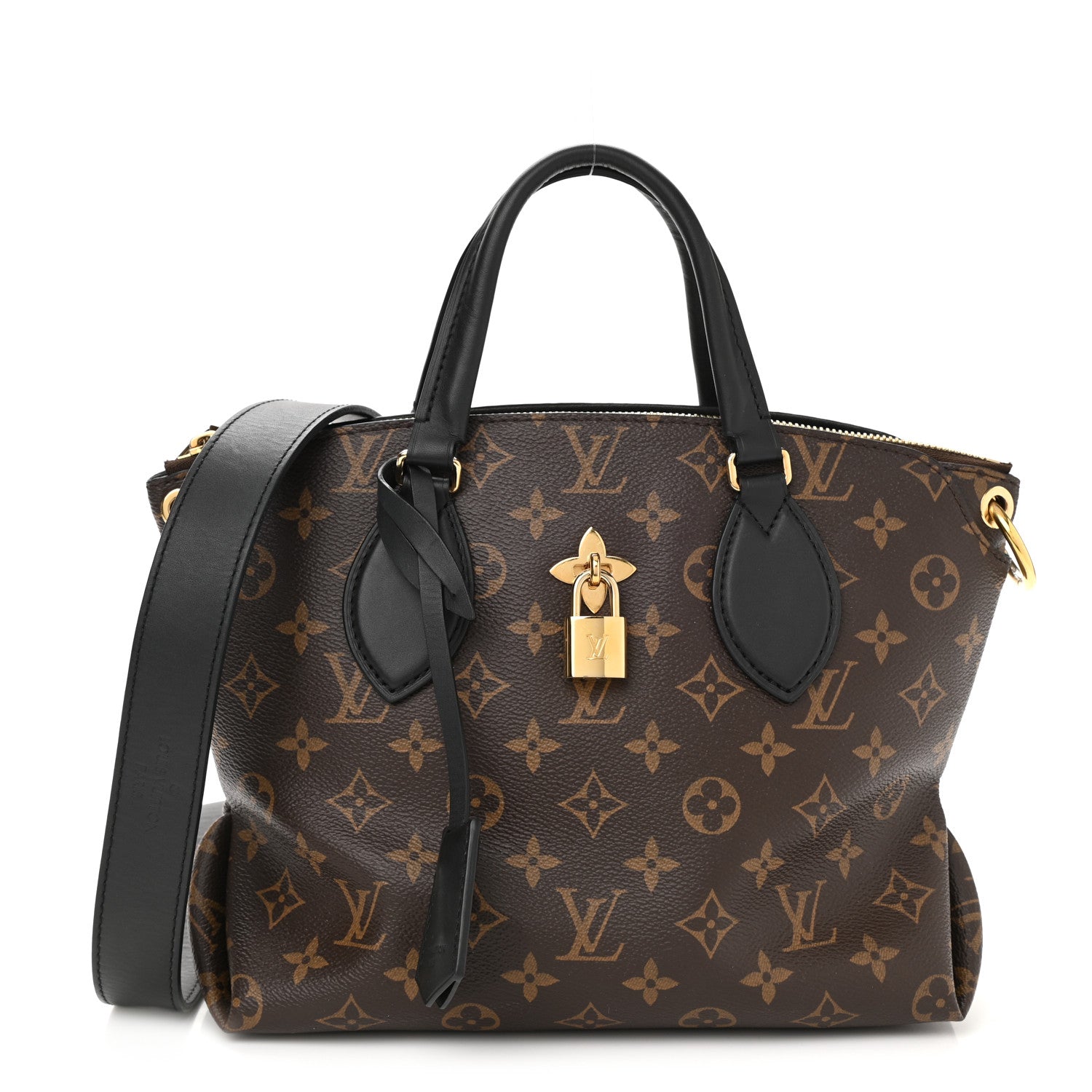Louis Vuitton Monogram Flower Zipped Tote PM Black 1 of 8