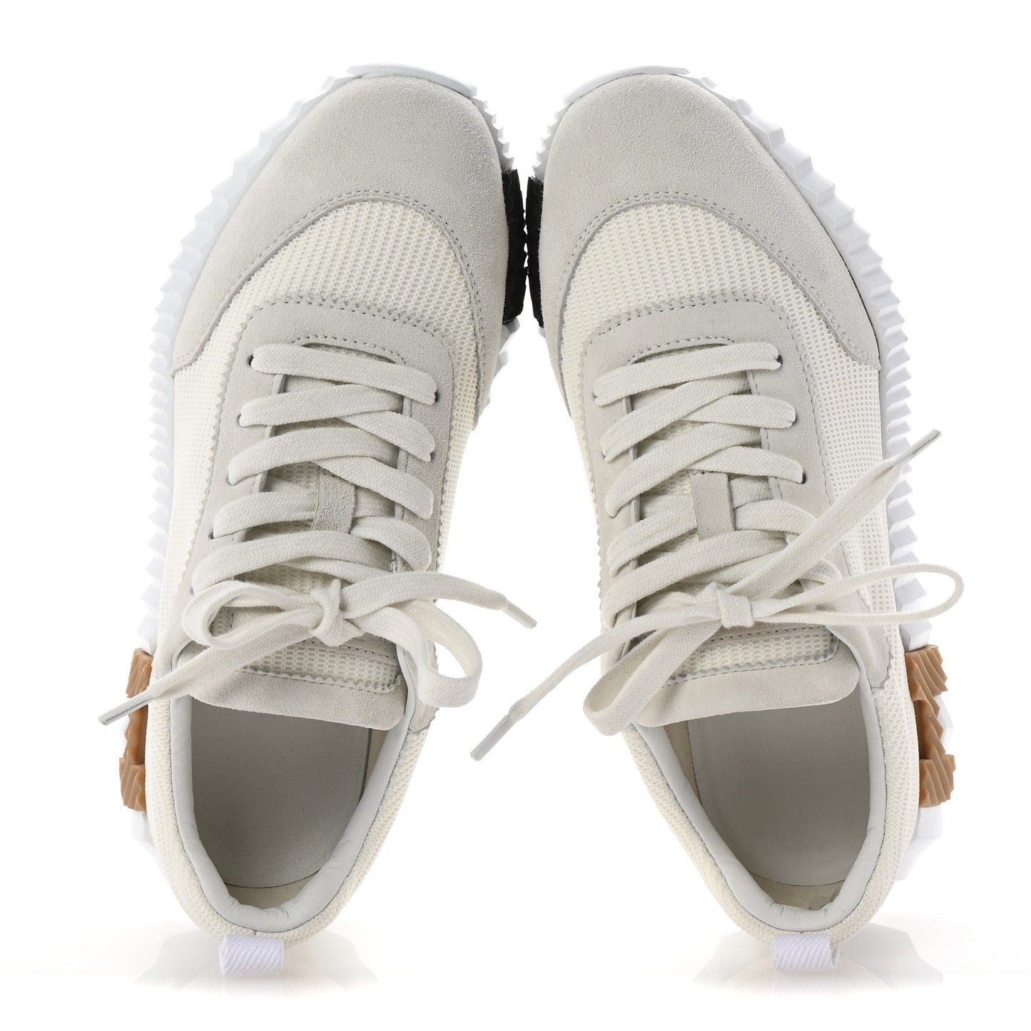 Graphic Mesh Suede Goatskin Womens Bouncing Sneakers  36 White