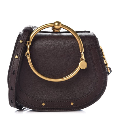 Chloe Calfskin Suede Small Nile Bracelet Bag Carbon Brown 1 of 8