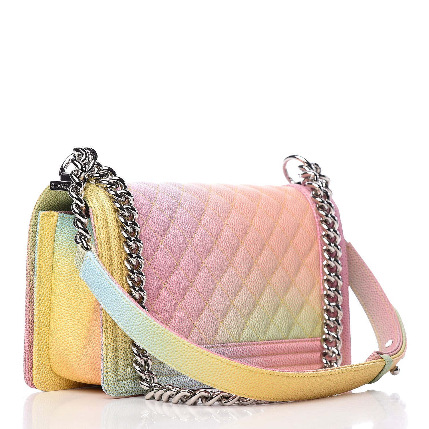 Chanel Caviar Quilted Medium Cuba Rainbow Boy Flap Multicolor 3 of 11