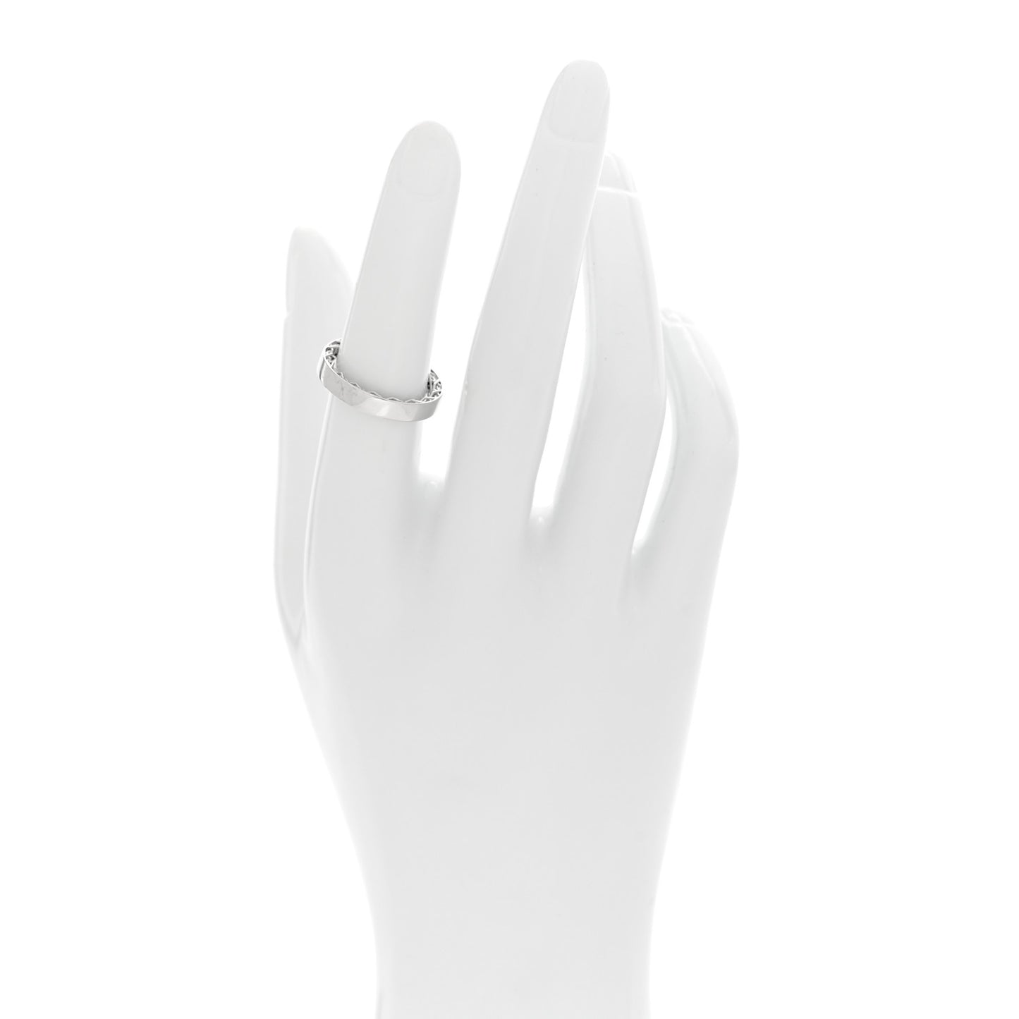 18K White Gold Symphony Golden Gate Band Ring 52 6