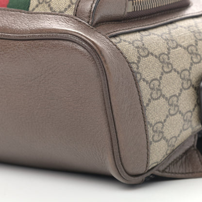 Gucci GG Supreme Monogram Calfskin Web Small Ophidia Day Backpack Beige Ebony New Acero 12 of 14
