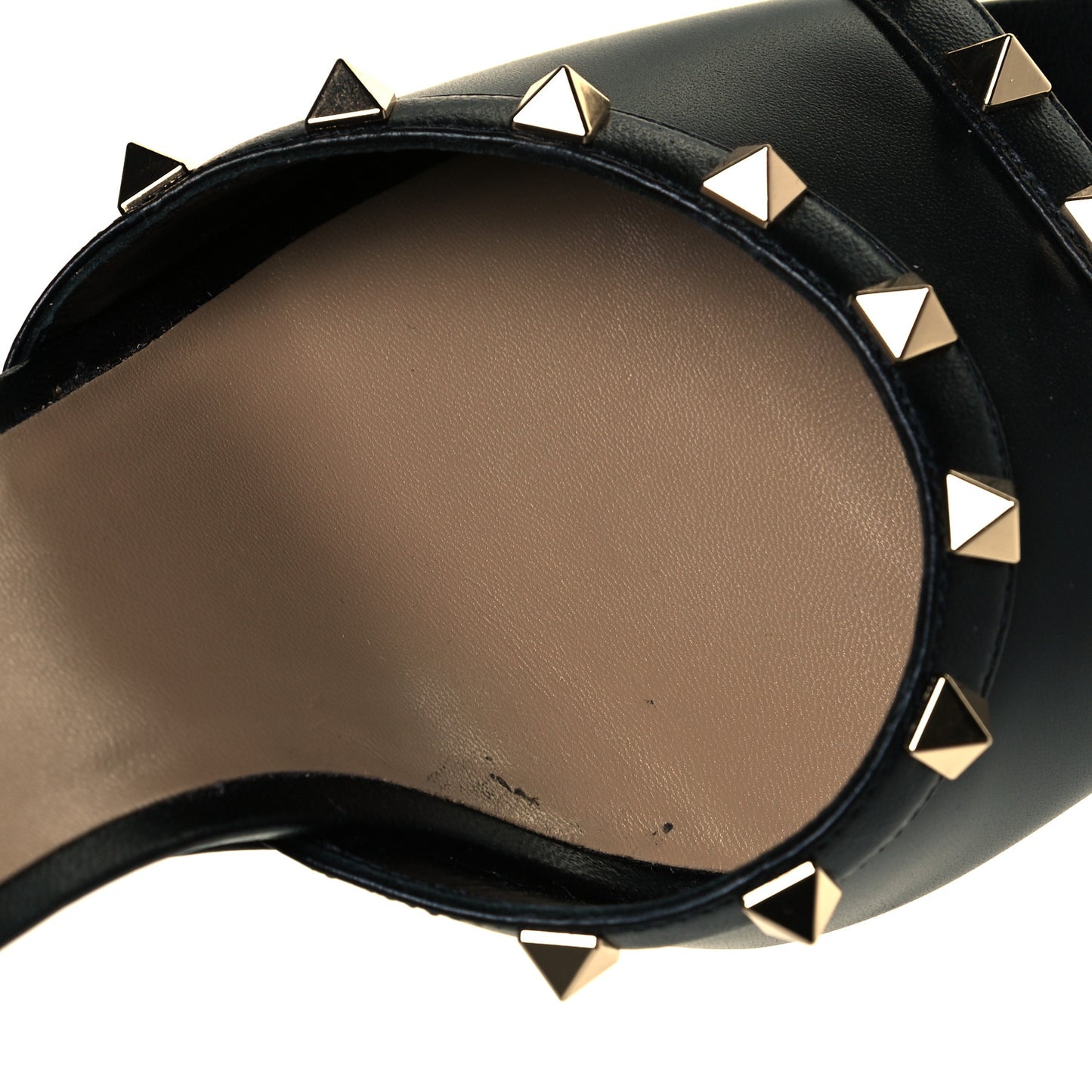Calfskin Rockstud Wedge Sandals 41 Black