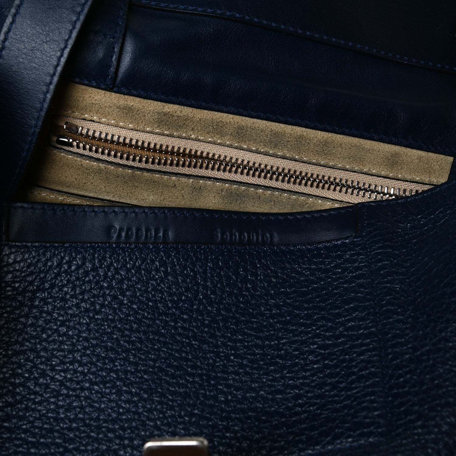 Proenza Schouler Pebbled Calfskin Double Sided PS Courier Bag Indigo 15 of 19