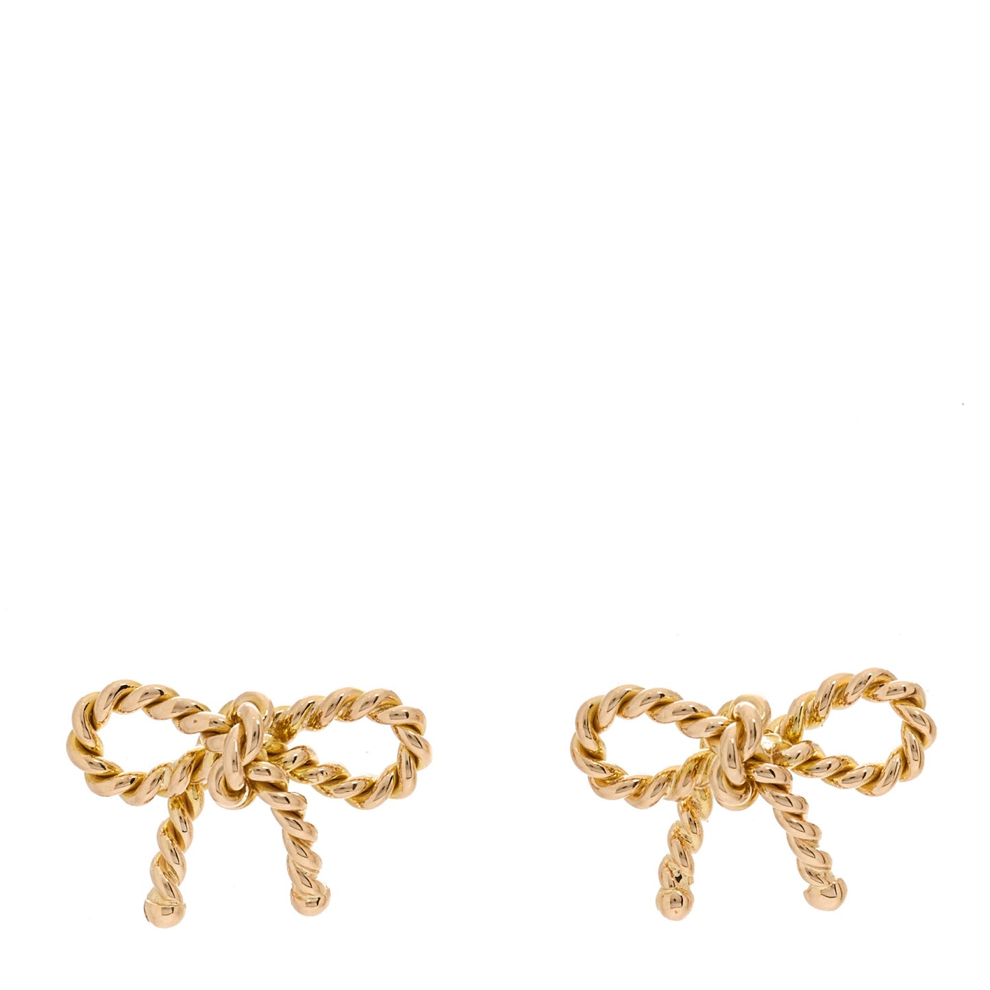 18K Rose Gold Twist Bow Earrings