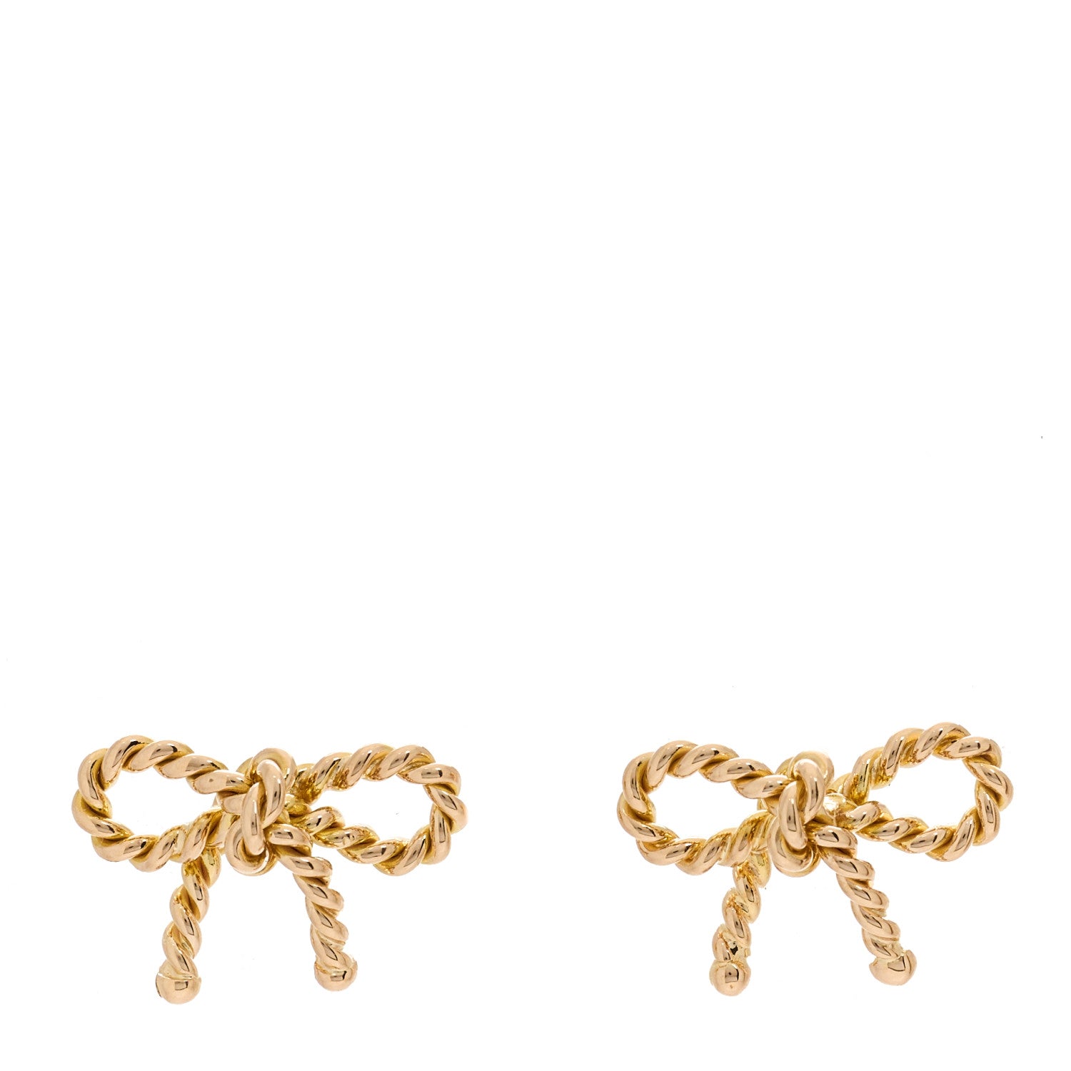 Tiffany 18K Rose Gold Twist Bow Earrings 1 of 6