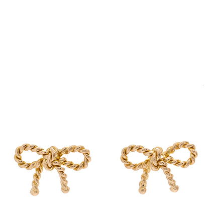 Tiffany 18K Rose Gold Twist Bow Earrings 1 of 6