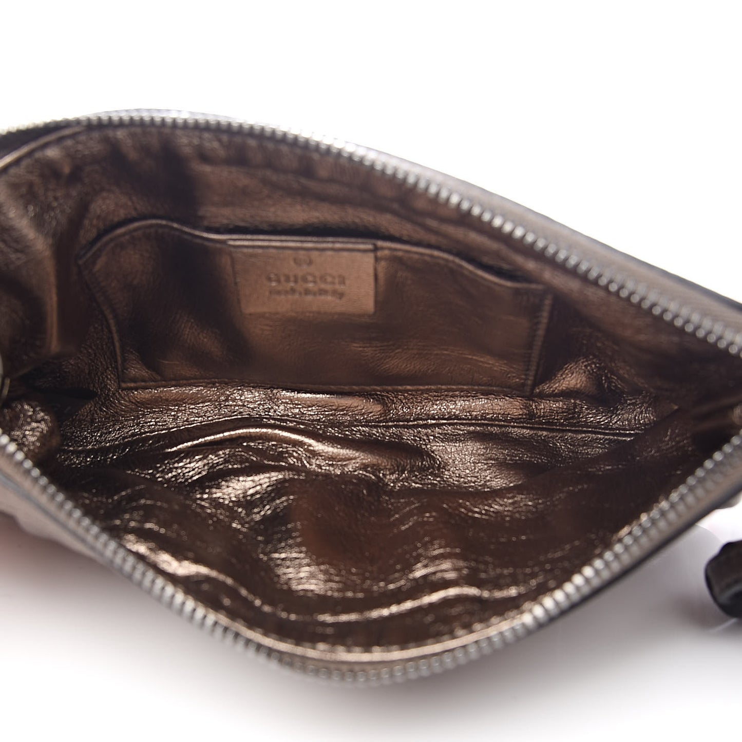 Metallic Calfskin Bamboo Tassel Clutch Gold