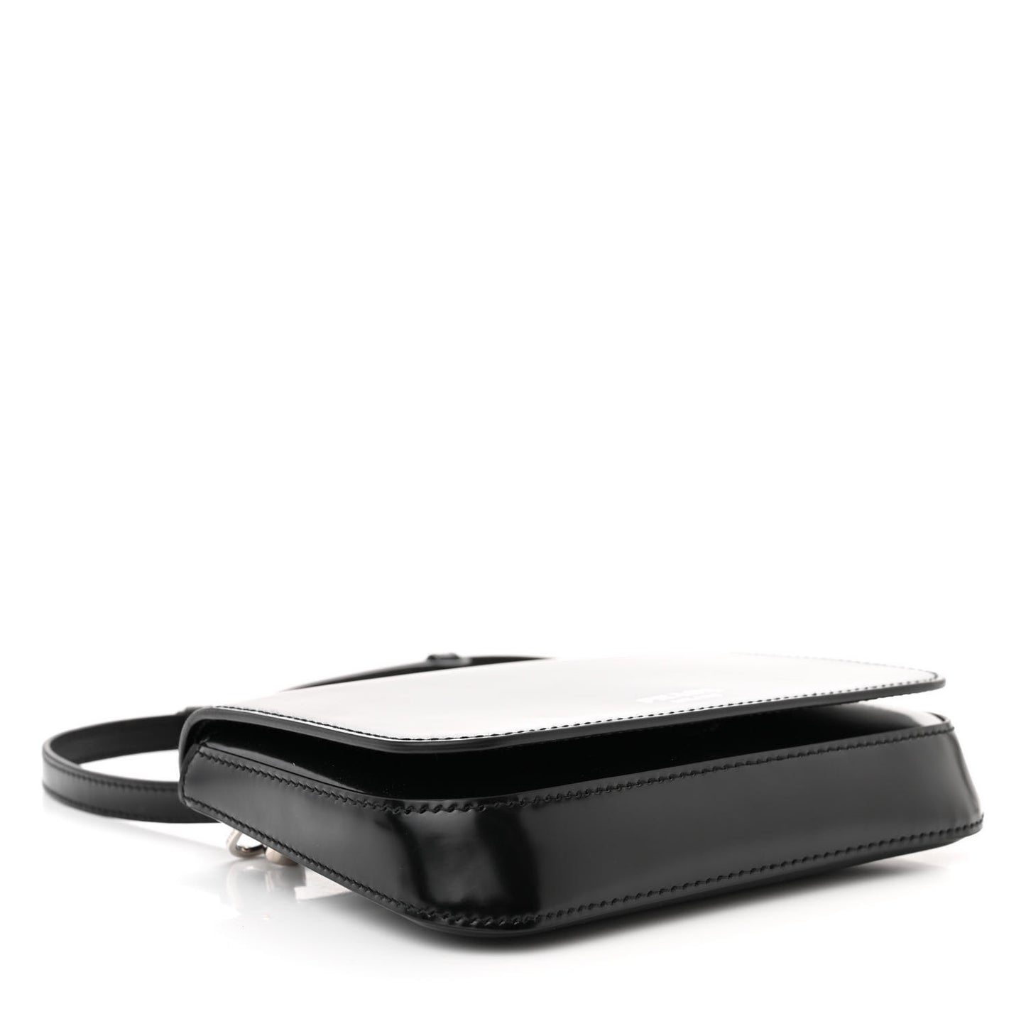 Spazzolato Mini Flap Bag With Strap Black