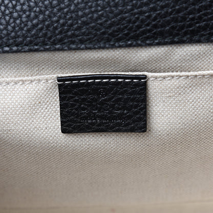 Gucci Calfskin Mini GG Marmont Top Handle Bag Black 5 of 10