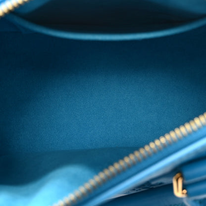 Louis Vuitton Calfskin Nanogram Embossed Speedy Bandouliere 20 Blue 5 of 9