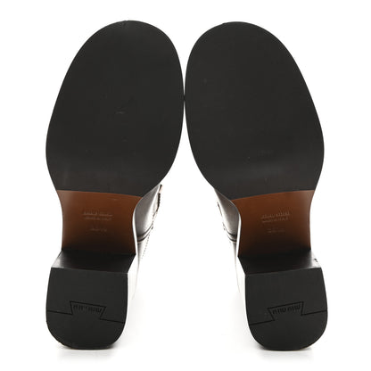 Miu Miu Vitello Fume Moto Booties 38.5 Bruciato 6 of 10