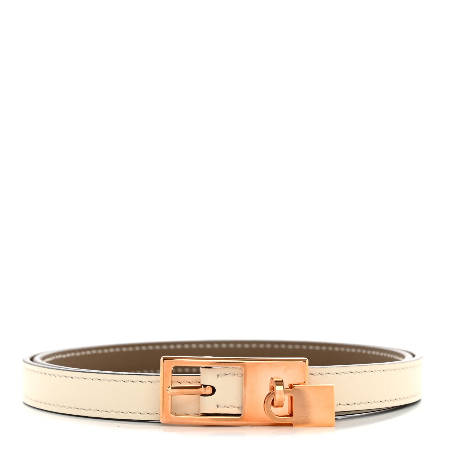 Hermes Epsom Swift 13mm Lucky 15 Belt 75 30 Etoupe White 1 of 6