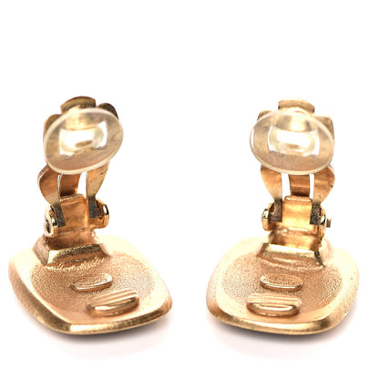 Chanel Enamel CC Clip On Earrings Black Gold 3 of 4