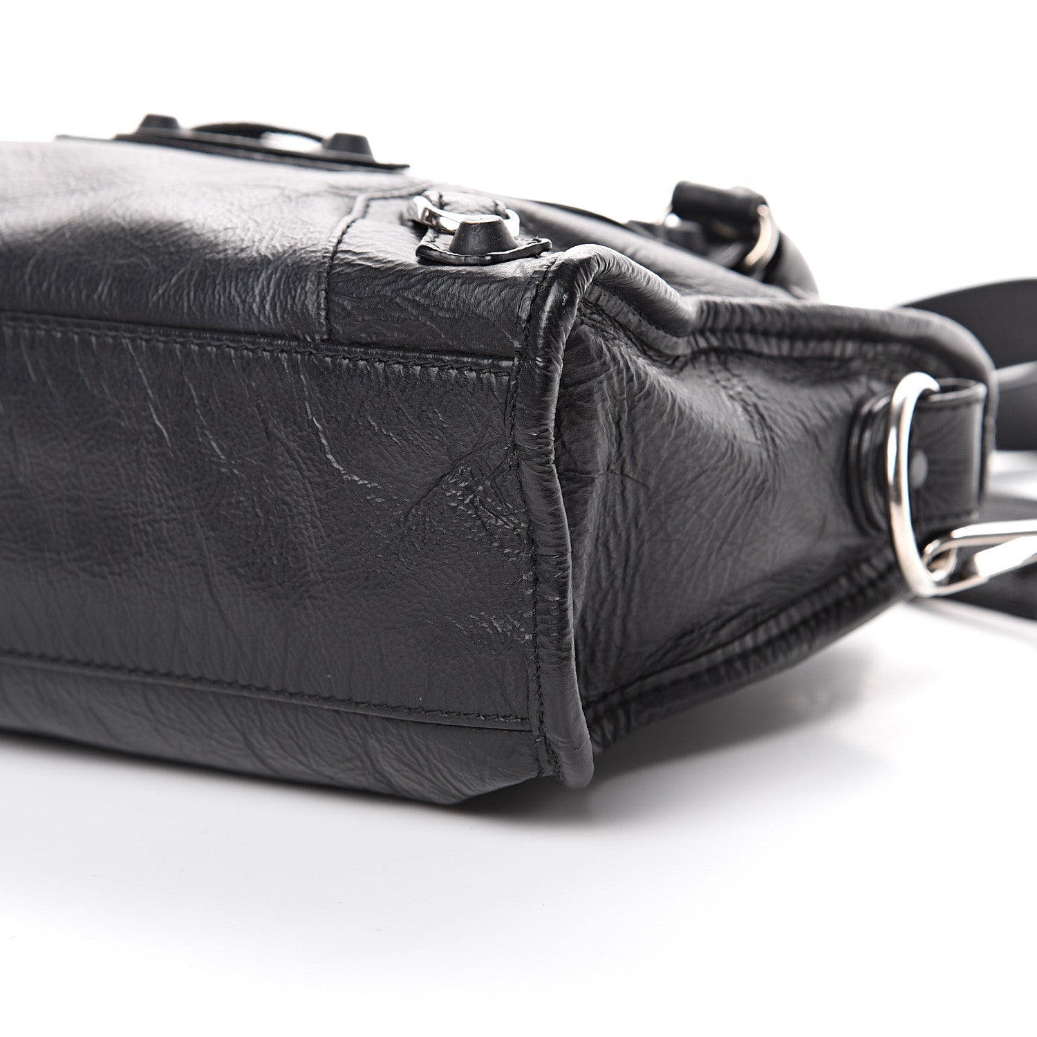 Balenciaga Matte Goatskin Rubber Covered Classic Hardware Mini City Black 9 of 12