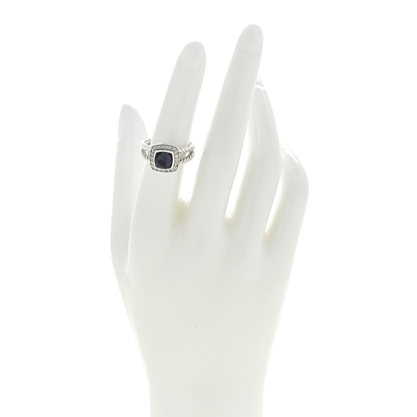 Sterling Silver Diamond Black Orchid 7mm Petite Albion Ring 52 6