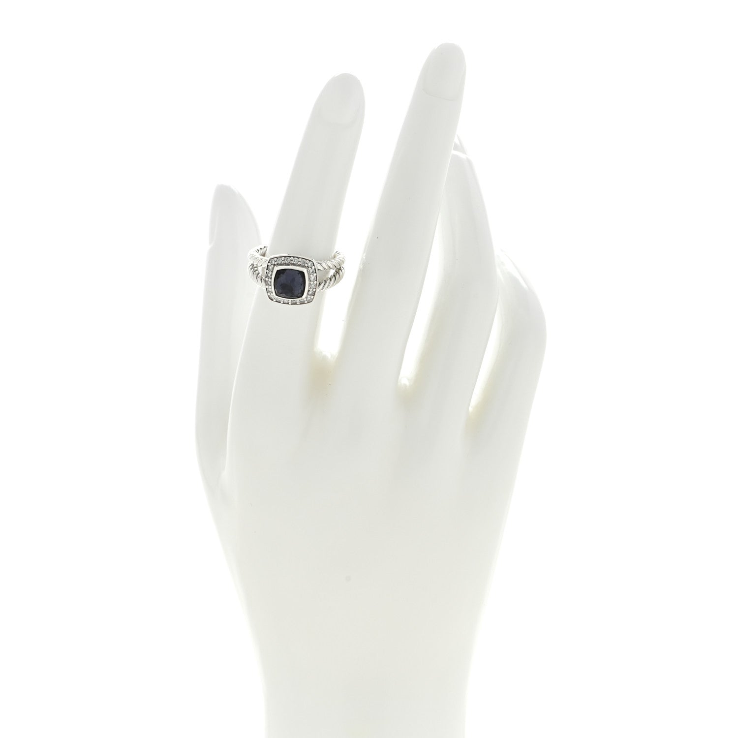 David Yurman Sterling Silver Diamond Black Orchid 7mm Petite Albion Ring 52 6 2 of 4